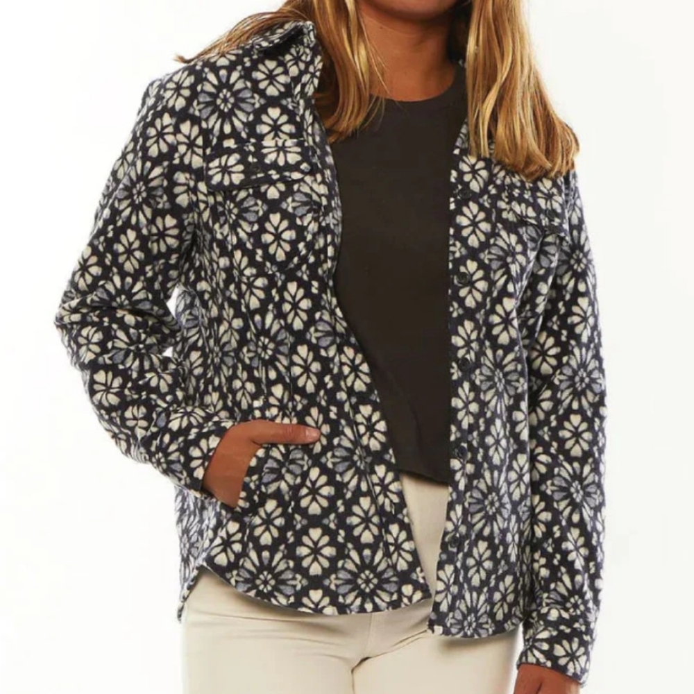 Sisstrevolution Molay ECozy Fleece-Starlight XS Shacket Navy White Cozy Surf New